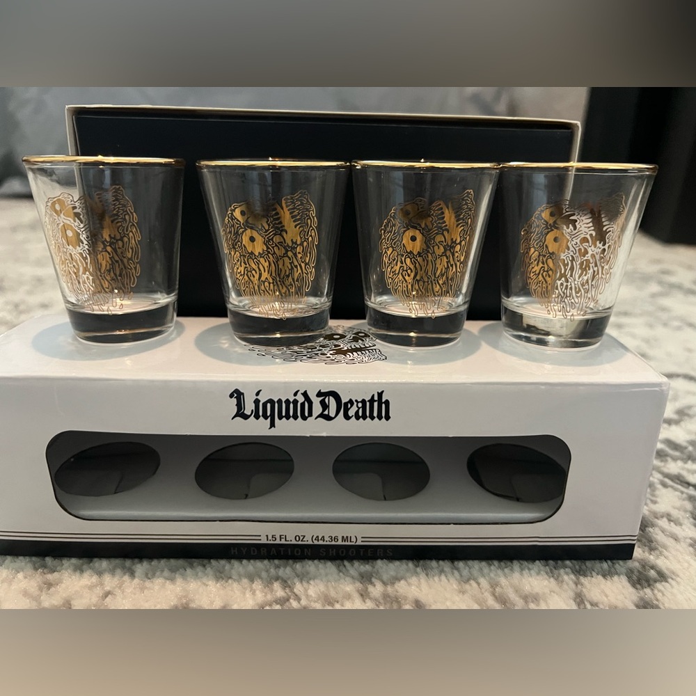 ***Brand New*** Liquid Death Shot Glasses (set of 4)